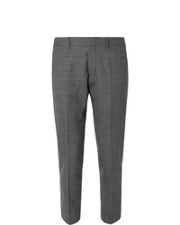 Ami Grey Slim Fit Tapered Cropped Tweed Suit Trousers