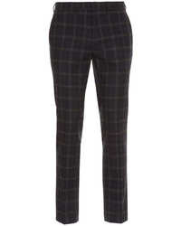 Topman Navy And Grey Checked Skinny Suit Pants