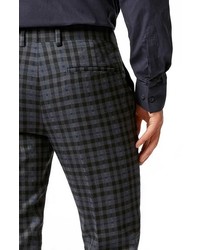 Topman Skinny Fit Gingham Check Suit Trousers