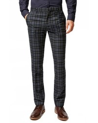 Topman Skinny Fit Gingham Check Suit Trousers