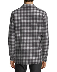 Saint Laurent Classic Flannel Plaid Western Shirt