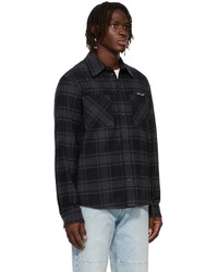 Off-White Black Grey Arrows Outline Flannel Shirt