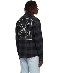 Off-White Black Grey Arrows Outline Flannel Shirt