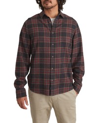 Marine Layer Classic Fit Balboa Check Flannel Button Up Shirt In Charcoalred Plaid At Nordstrom