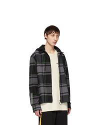 Off-White Grey Check Bubble Hoodie Shirt