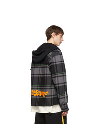 Off-White Grey Check Bubble Hoodie Shirt