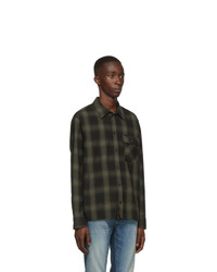Nudie Jeans Black And Grey Shadow Check Sten Shirt