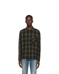 Nudie Jeans Black And Grey Shadow Check Sten Shirt