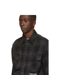 Off-White Black Quote Flannel Shirt
