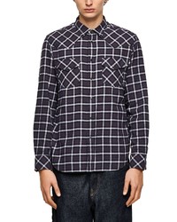 Diesel East Long Check Button Front Shirt