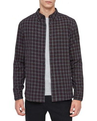 AllSaints Traxler Slim Fit Plaid Button Up Shirt