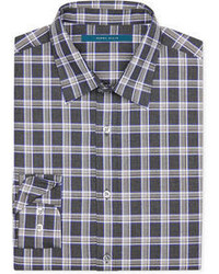 Perry Ellis Windowpane Plaid Slim Fit Shirt