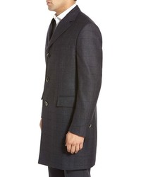 Corneliani Classic Fit Plaid Wool Overcoat