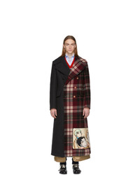 Gucci Grey And Red Wool Madras Coat