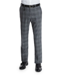 Incotex Standard Fit Plaid Flannel Trousers Gray