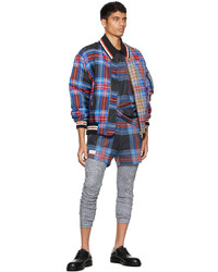 Charles Jeffrey Loverboy Blue Black Fred Perry Edition Tartan Pique Polo