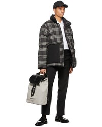 Burberry Gray Check Wool Down Jacket