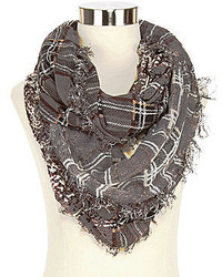 Cejon Accessories Plaid Cable Knit Infinity Scarf