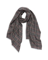 Nordstrom Check Cashmere Scarf In Black Combo At