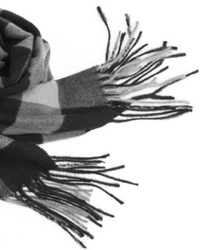 ChicNova Fringe Hem Scarf With Check Print In Black White And Gray