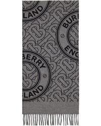 Burberry Gray Monogram Check Scarf