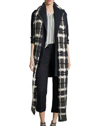 Brunello Cucinelli Long Chunky Plaid Scarf Charcoal