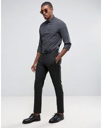 Calvin Klein Skinny Smart Shirt With Stretch In Check