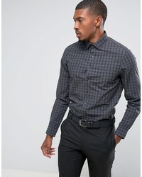 Calvin Klein Skinny Smart Shirt With Stretch In Check
