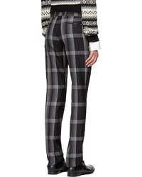 Alexander McQueen Black And Grey Check Cigarette Trousers