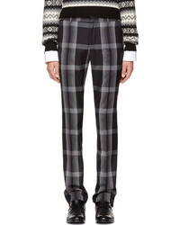 Alexander McQueen Black And Grey Check Cigarette Trousers