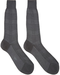 Thom Browne Grey Plaid Socks