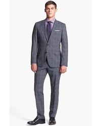 BOSS HUGO BOSS Hugegenius Trim Fit Plaid Suit Grey 42l