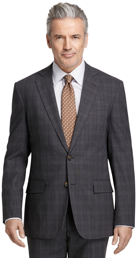 regent fit plaid suit
