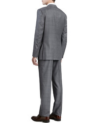 Ermenegildo Zegna Glen Plaid Two Piece Suit Gray