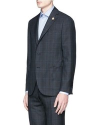 Lardini Glen Plaid Wool Hopsack Suit
