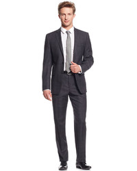 Calvin Klein Grey Plaid Flannel Extra Slim Fit Suit