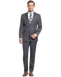 Tommy Hilfiger Grey Plaid Slim Fit Suit