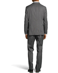 Hugo Boss James Glen Plaid Stretch Wool Two Piece Suit Medium Gray