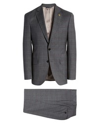 Ted Baker London Jay Slim Fit Windowpane Wool Suit