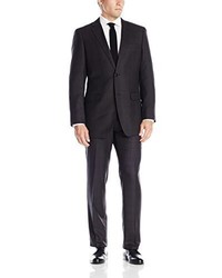 Perry Ellis Grey Plaid 2 Button Side Vent Suit