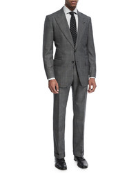Tom Ford Shelton Base Mouline Prince Of Wales Plaid Two Piece Suit