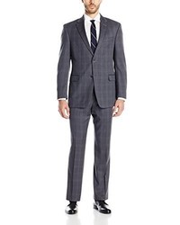 Tommy Hilfiger Grey Plaid 2 Button Side Vent Trim Fit Suit