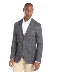 Etro Grey Glen Plaid Cotton Wool Blend Two Button Blazer