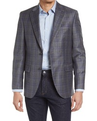 Peter Millar Tailored Fit Plaid Wool Sport Coat In Grey At Nordstrom