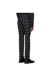 Balenciaga Black And Grey Checked Tailored Trousers
