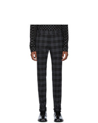 Balenciaga Black And Grey Checked Tailored Trousers