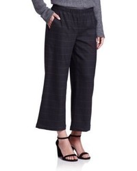 Eileen Fisher Plaid Cropped Wide Leg Pants