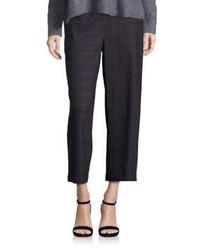 Eileen Fisher Plaid Cropped Wide Leg Pants