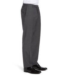 Incotex Flat Front Plaid Stretch Wool Trousers