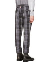 Thom Browne Grey Wool Plaid Trousers